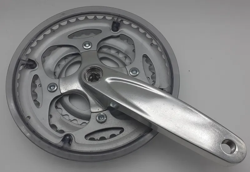 SR Suntour Triple 28/38/48 Chainset 170mm in Silver Missing Left Crank Shop Soiled-1